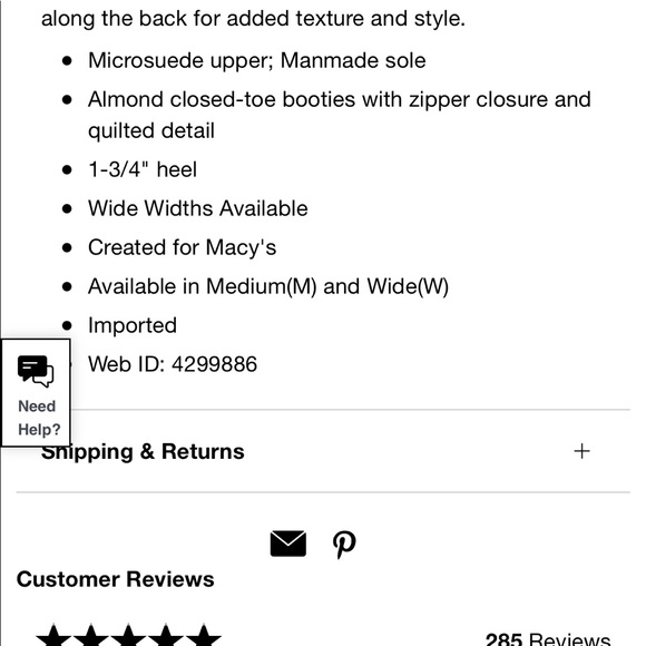 New Never Worn Style & Co Navy Microsuede Bootie with Quilted Detail Size 6 - Picture 3 of 3